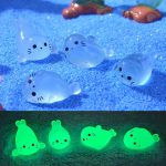 Kawaii Luminous Mini Seal Pup Figurines – Glow-In-The-Dark Marine Ornaments