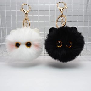 Cute Plush Cat Keychain