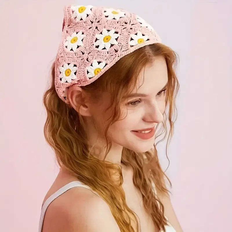 Elegant Knitted Triangle Scarf Headband – Stylish Hair Accessory - Image 2