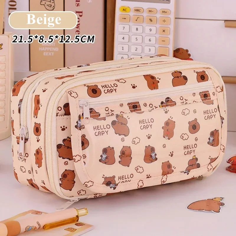 Capybara Multi-Layer Large Capacity Pencil Case - Image 8