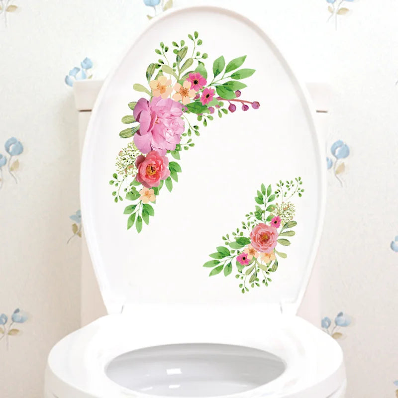 Transform Your Bathroom with Green Plant Leaves Toilet Stickers - Image 28