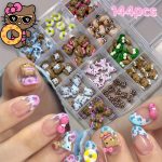 Hello Kitty Nail Charms – 12 Grids Hawaii Black Skin Summer Vibe