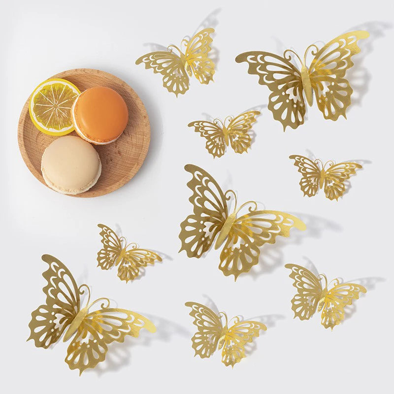 Elegant 3D Gold Butterfly Wall Decor – Parties and Home Decoration - Image 9