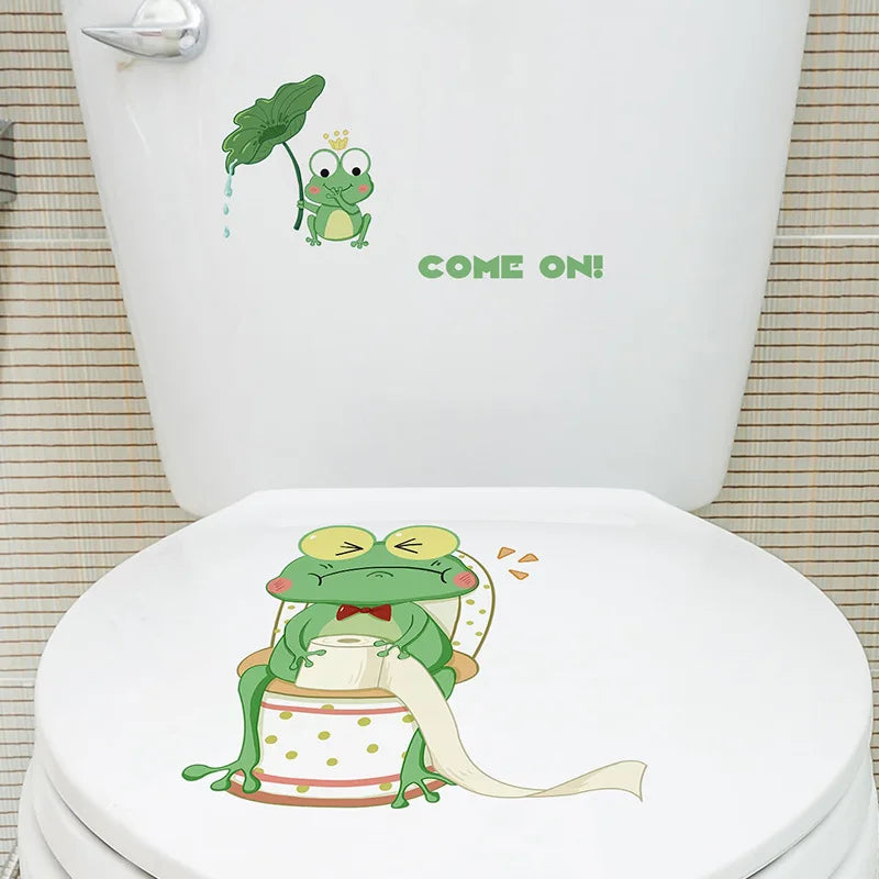 Transform Your Bathroom with Green Plant Leaves Toilet Stickers - Image 17