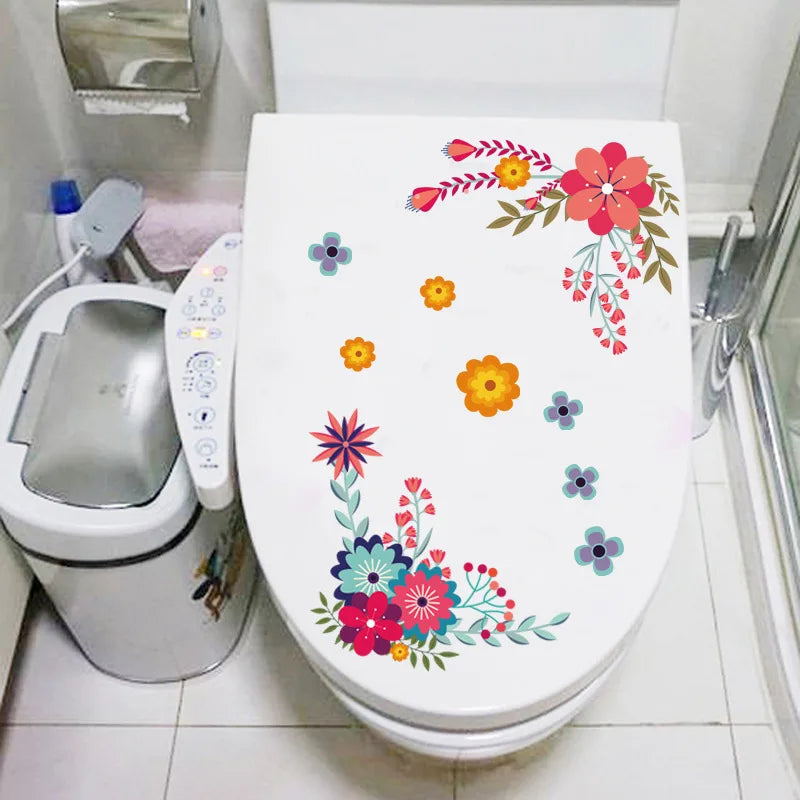 Transform Your Bathroom with Green Plant Leaves Toilet Stickers - Image 25