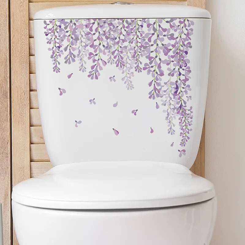 Transform Your Bathroom with Green Plant Leaves Toilet Stickers - Image 14