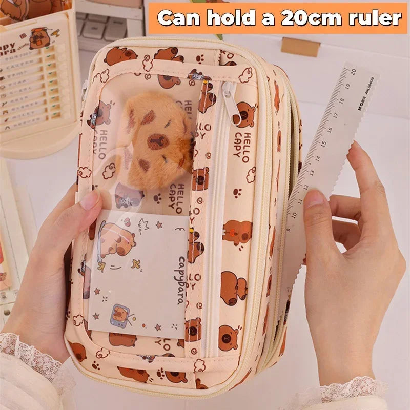 Capybara Multi-Layer Large Capacity Pencil Case - Image 4