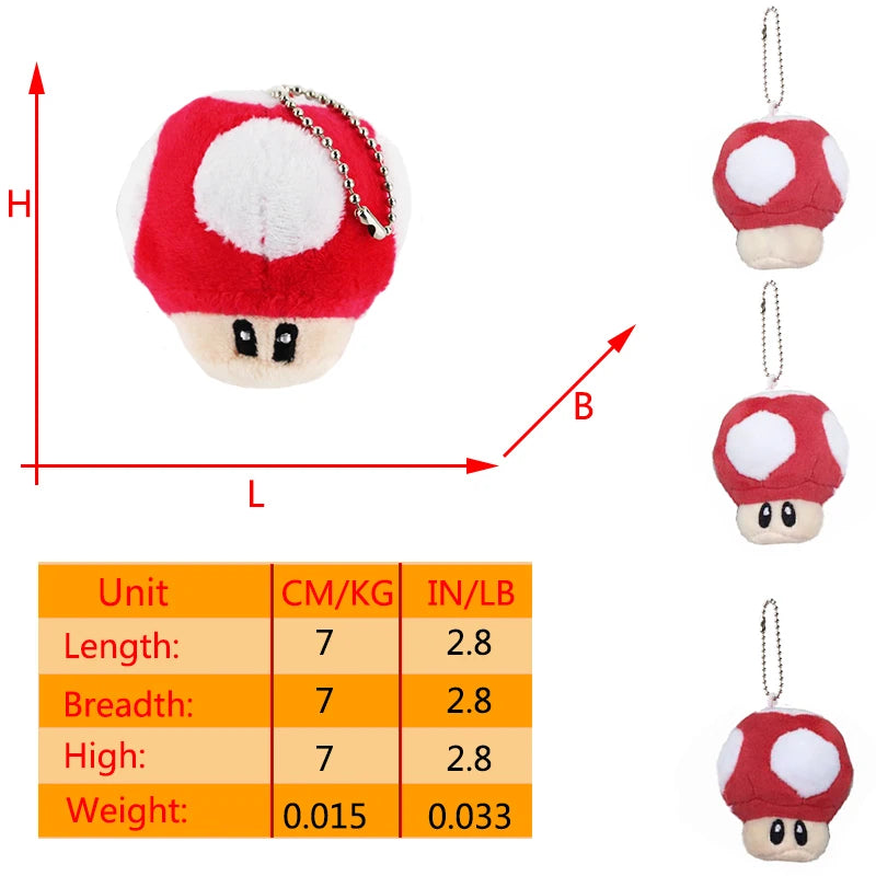 Mario Super Mushroom Plush and Yoshi Doll Keychain Accessories - Image 23