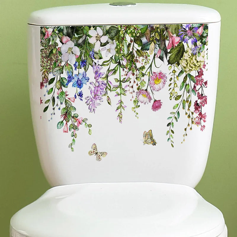 Transform Your Bathroom with Green Plant Leaves Toilet Stickers - Image 18