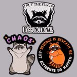 Cute Raccoon Enamel Pins – Funny Quotes Brooches for Women