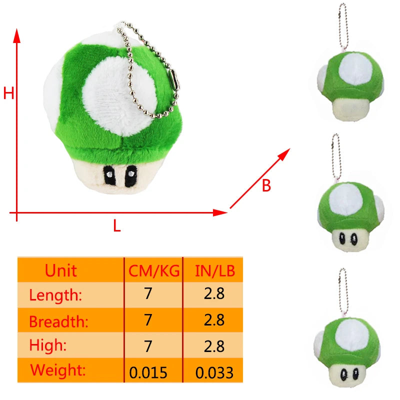 Mario Super Mushroom Plush and Yoshi Doll Keychain Accessories - Image 13