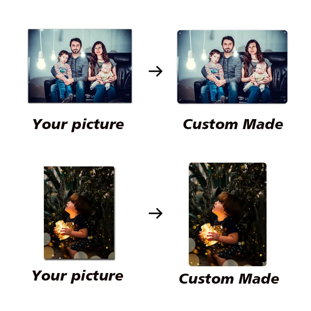 Personalized Retro Metal Tin Signs – Customizable Home Decor Art - Image 4